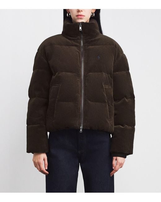 Polo Ralph Lauren Brown Stretch-Cotton Corduroy Puffer Jacket