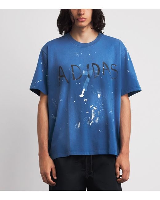 Adidas Blue X Songs For The Mute 7 Printed T-Shirt for men