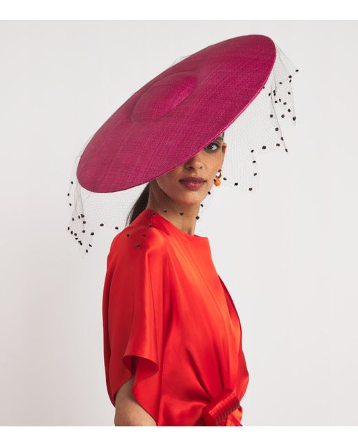 EMILY - LONDON Pink Veiled Hat Fascinator