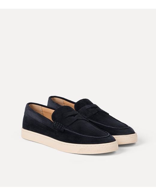 Brunello Cucinelli Blue Suede Hybrid Loafers