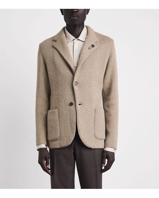 Lardini Brown Cashmere Knit Blazer for men