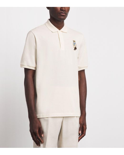 Ralph Lauren White Cotton-Cashmere Polo Bear Polo Shirt for men
