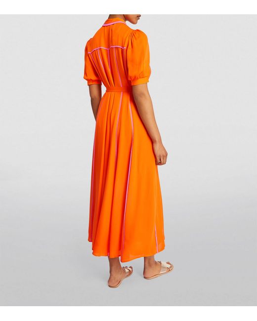 ME+EM Orange Me+em Silk Belted Maxi Dress