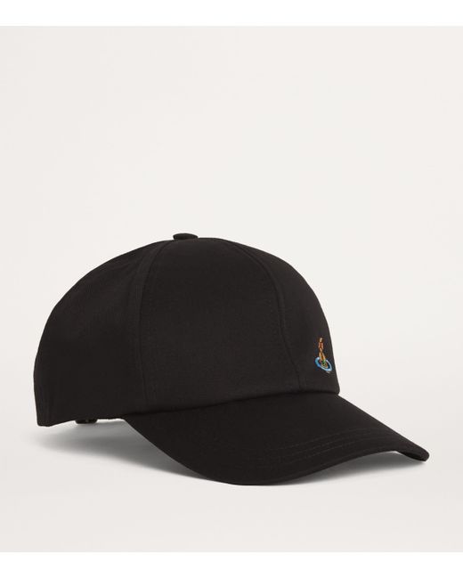 Vivienne Westwood Black Cotton Orb Baseball Cap for men