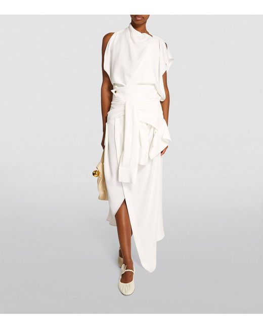 A.W.A.K.E. MODE White Deconstructed Midi Skirt