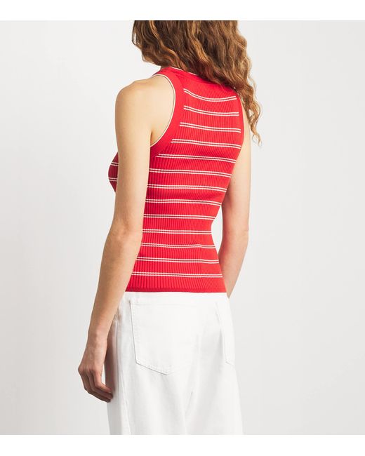 Sandro Red Knit Stripe Tank Top