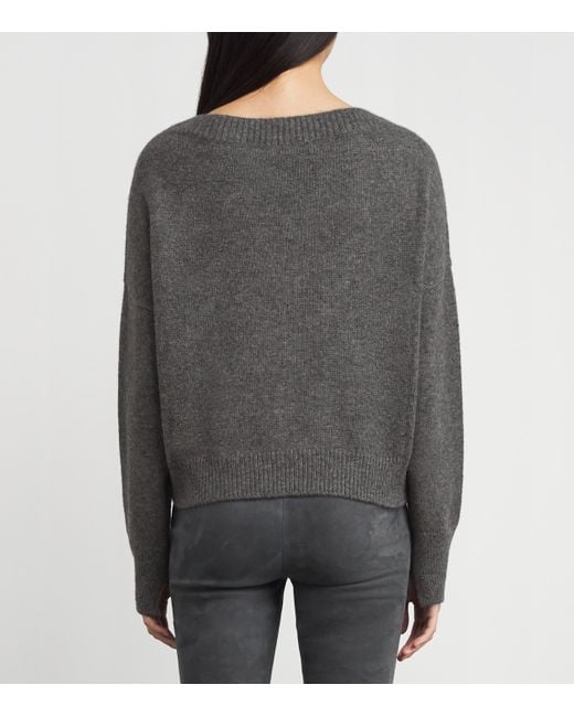 Iris Von Arnim Gray Cashmere-Silk Bergen Sweater