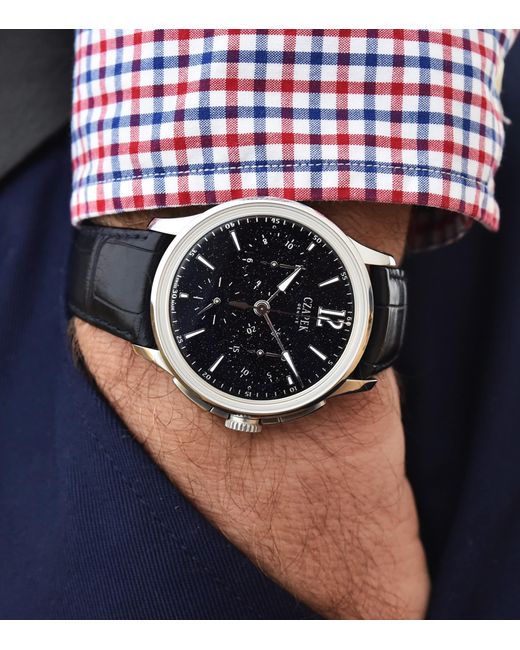 Czapek Black Stainless Steel Faubourg De Cracovie Aventurine Watch for men