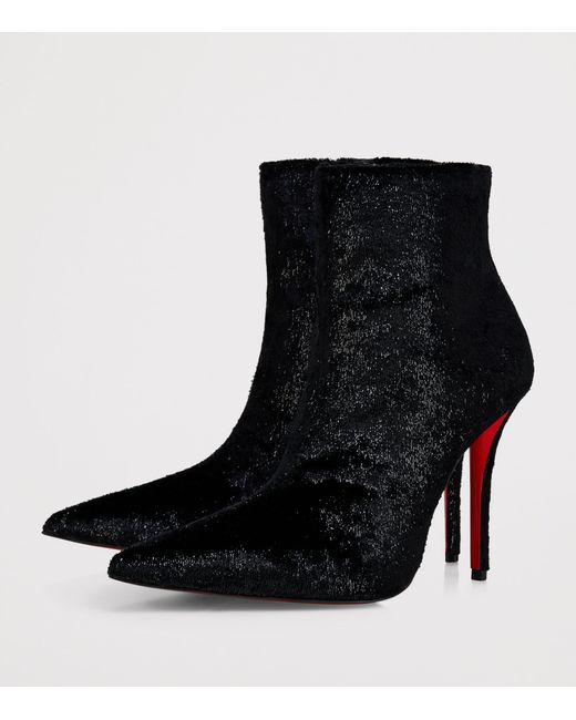Christian Louboutin Red Miss Z Booty Velluto Gloss Ankle Boots 100