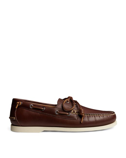 Polo Ralph Lauren Brown Leather Merton Boat Shoes for men