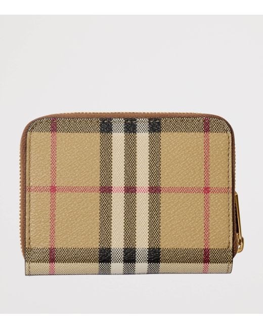 Burberry Natural Check Zip Card Holder