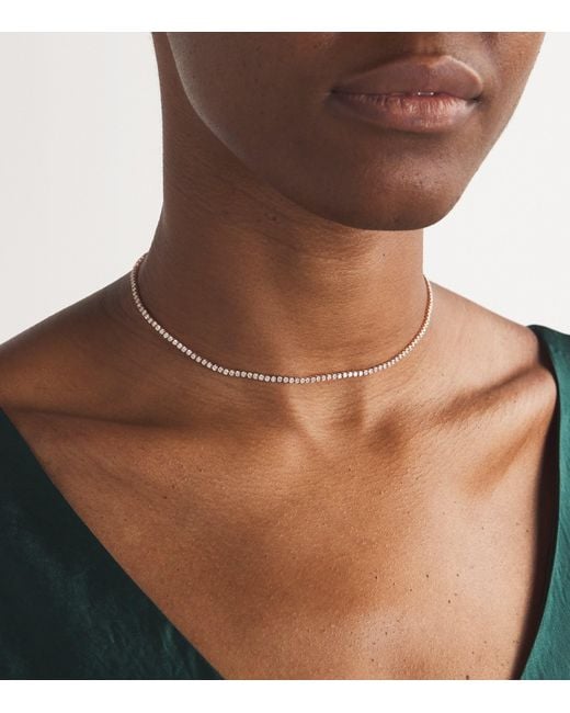 SHAY Metallic And Diamond Threads Tennis Choker