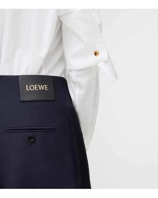 Loewe Blue Buckled Wide-Leg Trousers