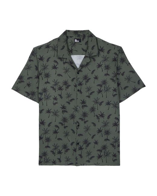 The Kooples Green Palm Tree Print Shirt for men