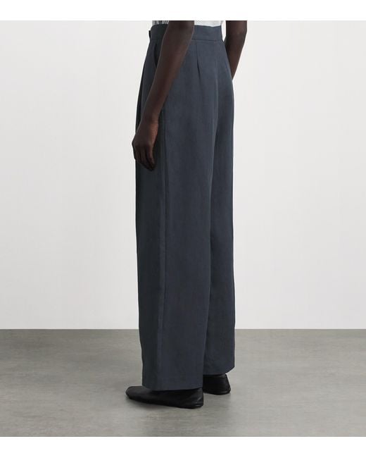 Eleventy Blue Linen Tailored Trousers