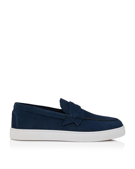 Christian Louboutin Blue The Harold I Suede Boat Shoes for men
