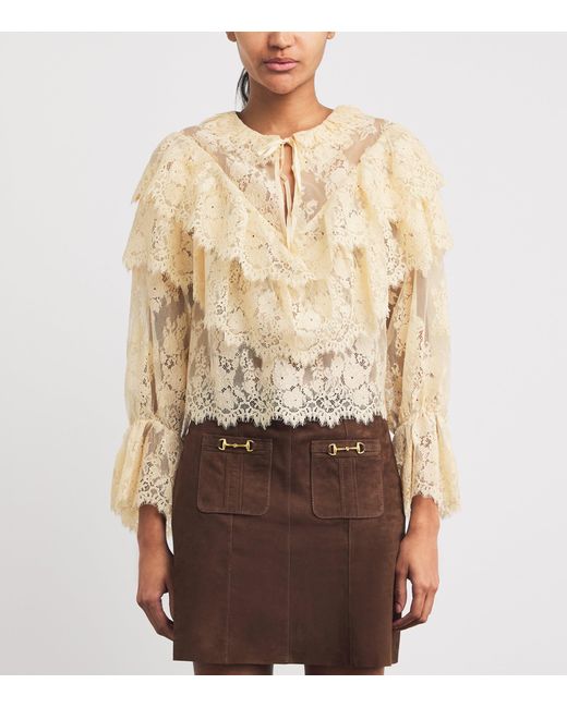 Rixo Natural Lace Faryn Blouse