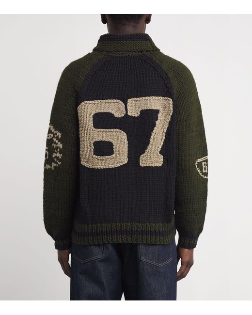 Polo Ralph Lauren Black Wool Varsity Cardigan for men