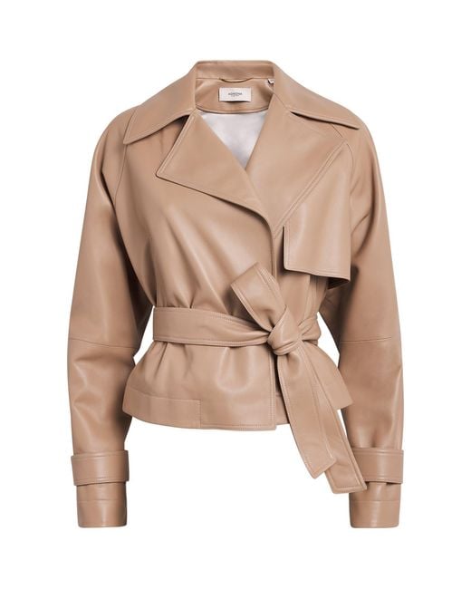 Agnona Natural Lambskin Cropped Leather Jacket