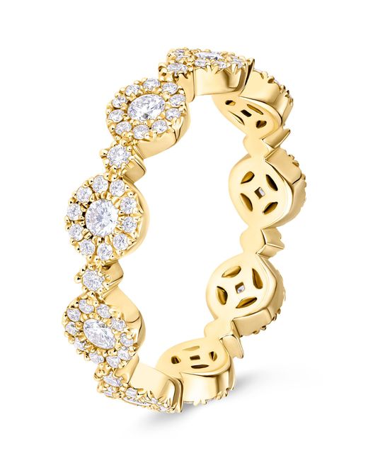 David Morris Metallic And Diamond Triolette Oval Ring