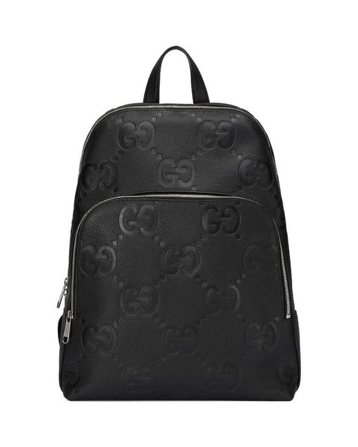 Gucci Black Leather Jumbo Gg Backpack for men