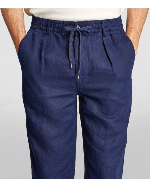 Polo Ralph Lauren Blue Linen Prepster Trousers for men