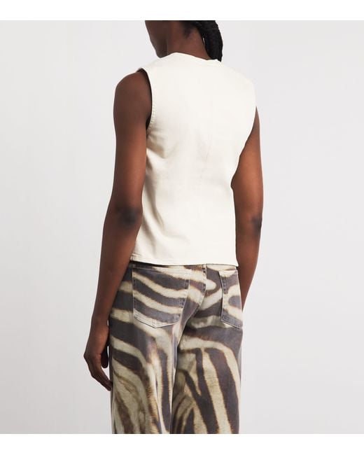7 For All Mankind White Denim Vest