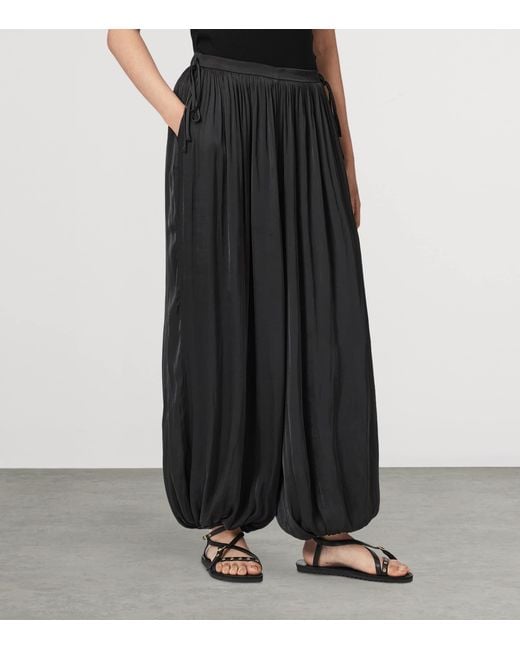 AllSaints Black Eshe Barrel-Leg Trousers