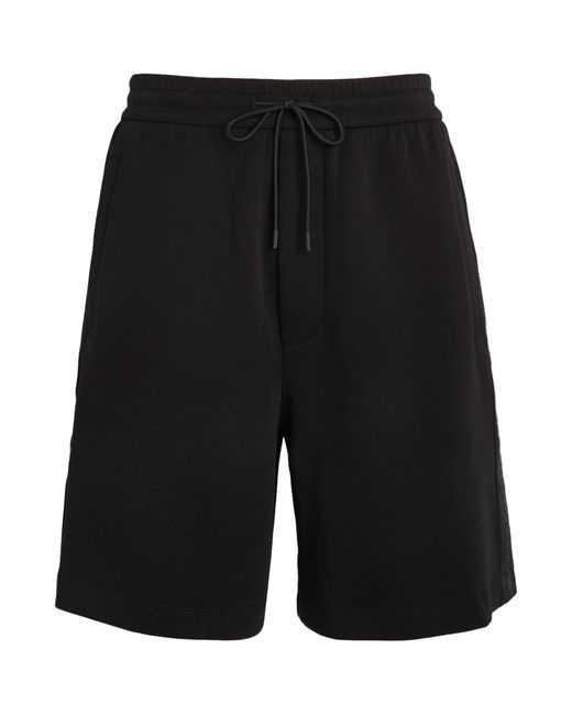 Emporio Armani Black Logo-tape Bermuda Shorts for men