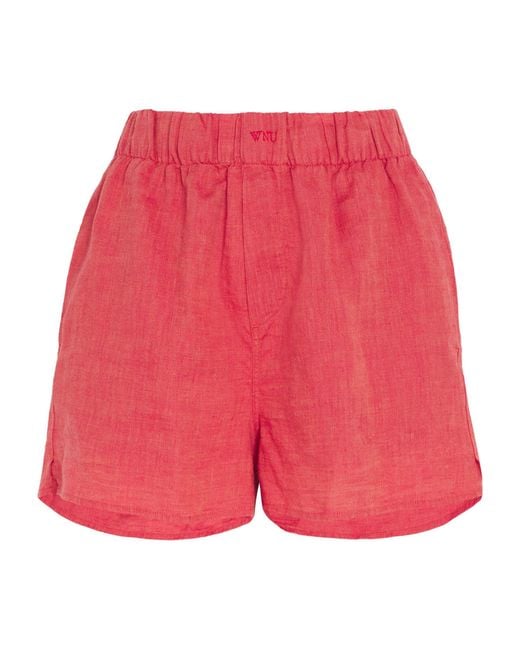 With Nothing Underneath Red Linen The Boxer Shorts