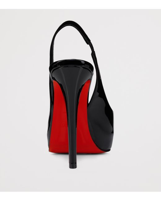 Christian Louboutin Black Lady Fanny Sling Patent Leather Slingback Pumps 120