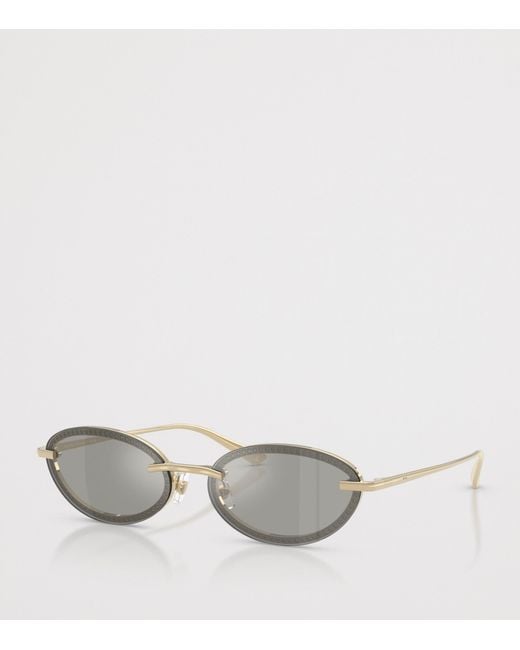 Jimmy Choo Gray Oval Sunglasses