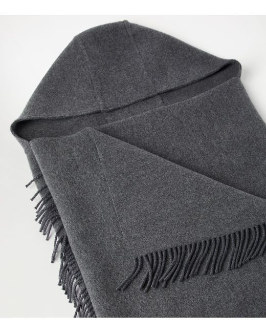 SCARF 180 CM IN DARK GRAY AND LIGHT GRAY WOOL AND CASHMERE 411839