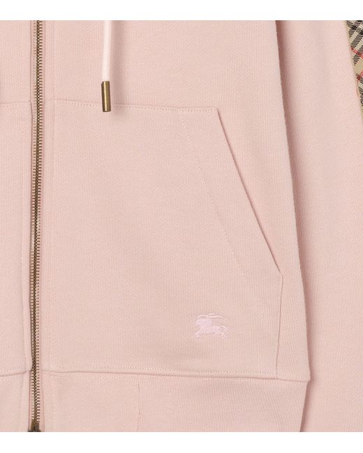Burberry Pink Cotton Zip-Up Hoodie