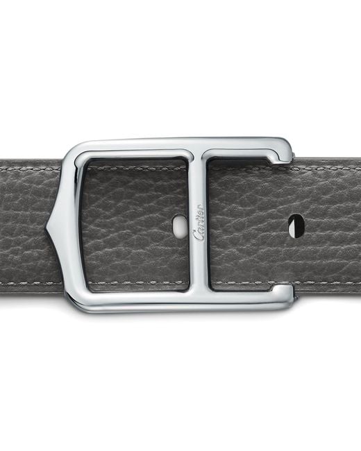 Cartier Gray Leather Reversible C Belt