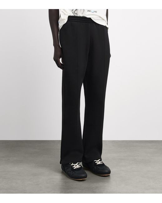 Represent Black Cotton Initial Sweatpants for men