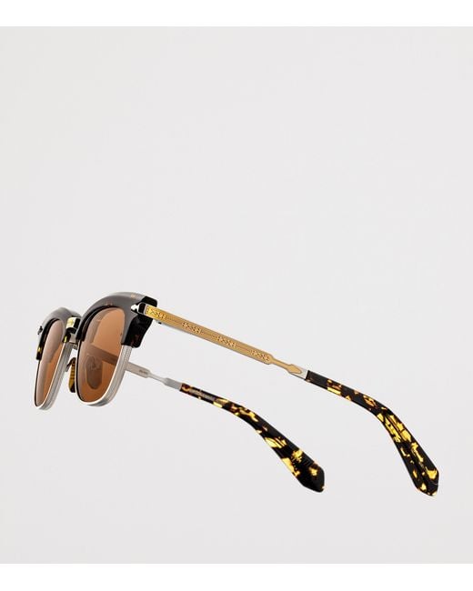 Jacques Marie Mage Brown Tortoiseshell Sartre Square Sunglasses