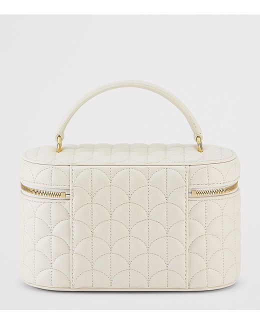 BVLGARI White Leather Divas Dream Vanity Case Bag