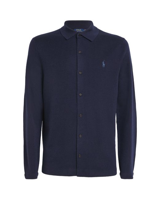 Polo Ralph Lauren Blue Wool Polo Pony Cardigan for men