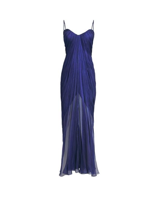 Maria Lucia Hohan Blue Silk Victoria Maxi Dress