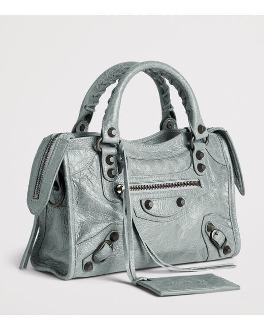 Balenciaga Gray Mini Lambskin Le City Top-Handle Bag