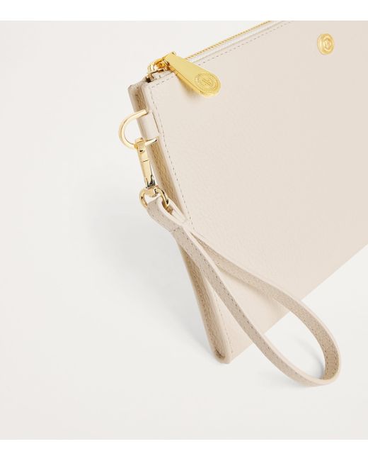 Harrods Natural Medium Pebbled Leather Pouch