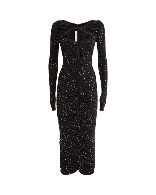 Alex Perry Black Crystal-embellished Cut-out Midi Dress