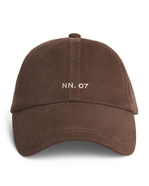 NN07 Brown Cotton Logo Baseball Cap for men
