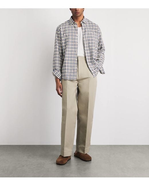 NN07 White Organic Cotton Check Deon Shirt for men