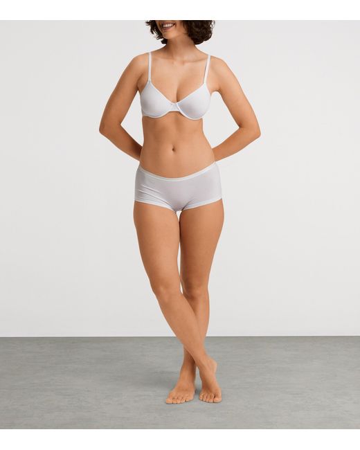 Hanro White Cotton Sensation Boyshorts