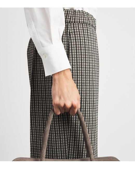 Fabiana Filippi Gray Houndstooth Slim Trousers