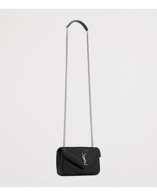 Saint Laurent White Mini Matelassé Loulou Shoulder Bag