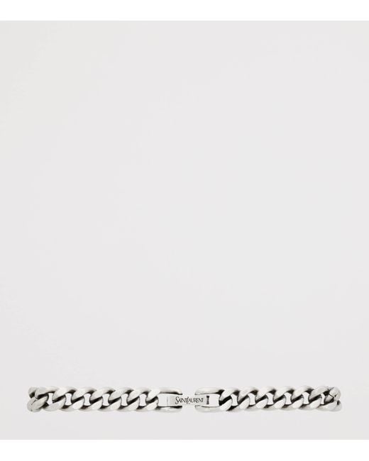 Saint Laurent White Gourmette Maillon Chain Bracelet