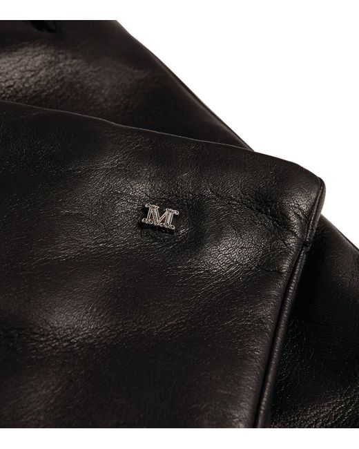 Max Mara Black Lamb Leather Gloves